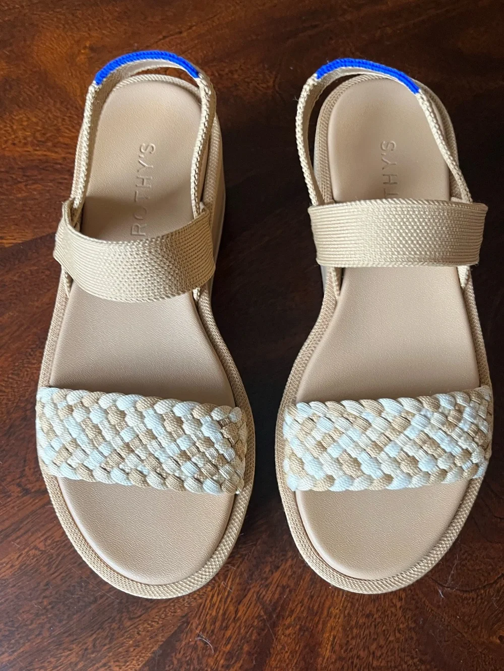 Rothy's Braided Platform Sandals in Tan